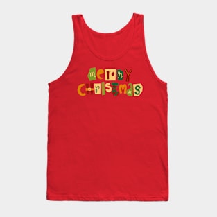 Merry Christmas Phrase with Whimsical Christmas Decorations Tank Top